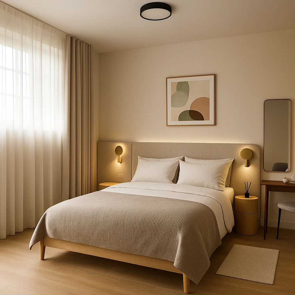 Projection IA d’une chambre contemporaine